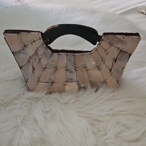 Elegant Mother Of Pearl Tan/Brown Women's Handbag